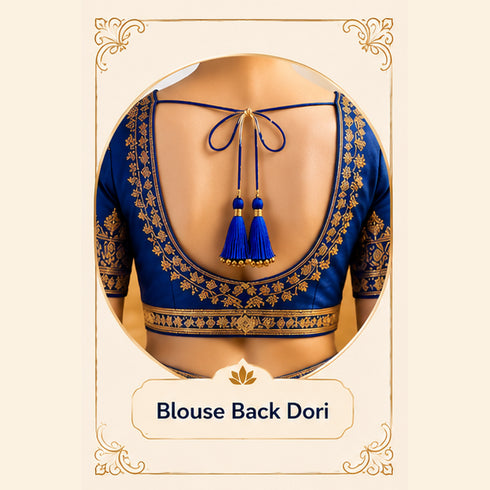 Royal Blue Fancy Silk Tassels with Zari Bead Thread Latkan Pack of 10 | Craft Shop India