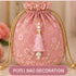 Baby Pink Silk Hanging Tassels with Silver Cutdana Beads for Saree Pallu, Blouse, Lehenga, Dupatta, DIY Art & Craft Decoration | Pack of 10 | Craft Shop India