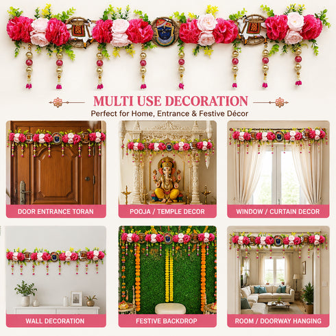 Red Shrinathji Toran Bandhanwar for Door Entrance | 40 Inch | Craft Shop India