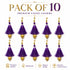 Purple Silk Hanging Tassels with Golden Cutdana Beads for Saree Pallu, Blouse, Lehenga, Dupatta, DIY Art & Craft Decoration | Pack of 10 | Craft Shop India