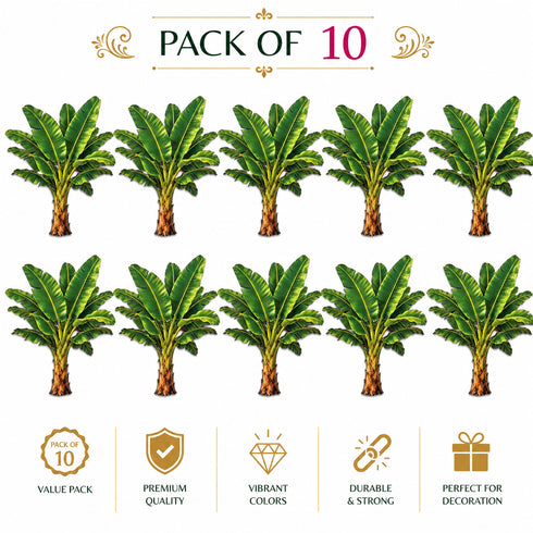 Banana Tree Printed MDF Cutout Pack of 10 | DIY Decoration, Toran & Bandhanwar | Craft Shop India