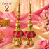Rani Pink Handmade Ethnic Beads Latkan Tassel Pack of 2 for Saree Pallu, Blouse, Lehenga & Dupatta | Craft Shop India