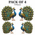 Peacock Printed MDF Cutout Pack of 4 | 6 Inch | DIY Decoration, Toran & Bandhanwar | Craft Shop India