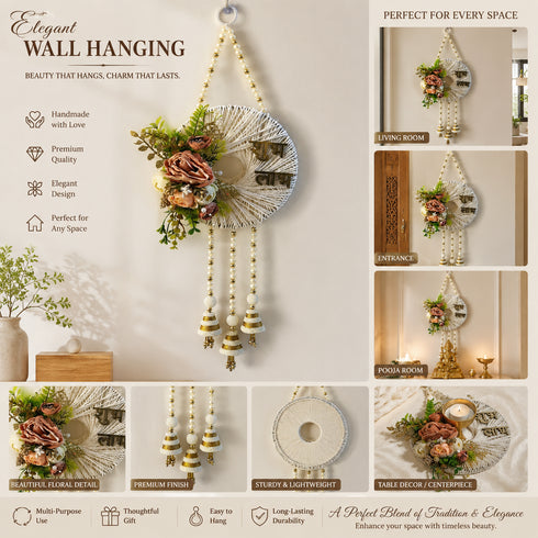 Floral Shubh Labh Dream Catcher Wall Hanging Pack of 2 | Diwali Door Décor | Craft Shop India