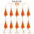 Orange Silk Hanging Tassels with Silver Cutdana Beads for Saree Pallu, Blouse, Lehenga, Dupatta, DIY Art & Craft Decoration | Pack of 10 | Craft Shop India