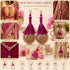 Light Wine Mirror Work Round Latkan Tassel Set of 2 for Saree Pallu, Blouse, Dupatta & Lehenga | Craft Shop India