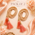 Peach Tassel with Cord Rope Pack of 2 for Saree, Blouse, Lehenga & Dupatta | Craft Shop India