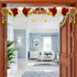 Red Jai Shri Shyam Bandhanwar for Door Entrance | 40 Inch | Handmade Floral Door Hanging | Craft Shop India