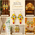 Yellow Handmade Floral Evil Eye Door Hanging Pair with Pearl Beads & Tassels | Home & Mandir Decor | Craft Shop India