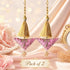 Baby Pink Embroidered Triangle Potli Latkan Tassel Set of 2 for Saree, Blouse & Lehenga | Craft Shop India