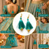 Sea Green Silk Hanging Tassels with Golden Cutdana Beads for Saree Pallu, Blouse, Lehenga, Dupatta, DIY Art & Craft Decoration | Pack of 10 | Craft Shop India