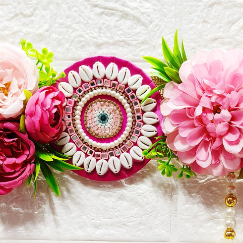 Rani Flower with Beaded Lotus Bandhanwar for Door Entrance | 40 Inch | Handmade Floral Door Hanging | Craft Shop India