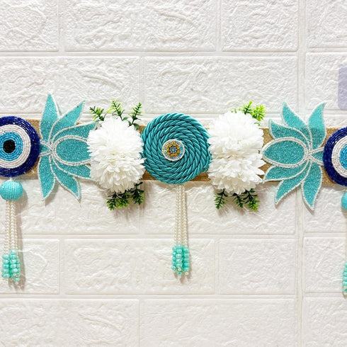 Firozi Lotus Toran Bandhanwar for Door Entrance | 40 Inch | Handmade Floral Door Hanging | Craft Shop India