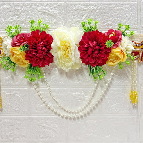 Red Hare Ka Sahara Bandhanwar for Door Entrance | 40 Inch | Handmade Floral Door Hanging | Craft Shop India
