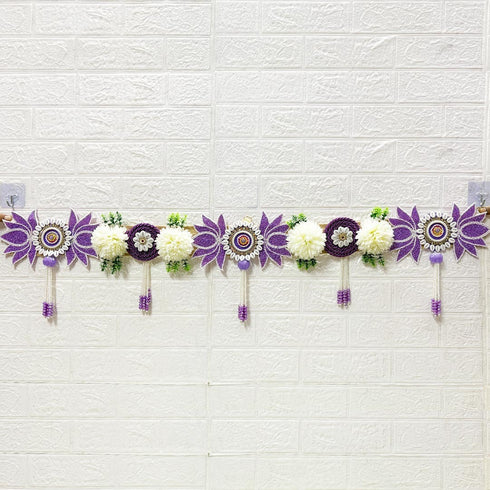 Puple Lotus Toran Bandhanwar for Door Entrance | 40 Inch | Handmade Floral Door Hanging | Craft Shop India