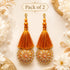 Orange Mirror Work Round Latkan Tassel Set of 2 for Saree Pallu, Blouse, Dupatta & Lehenga | Craft Shop India