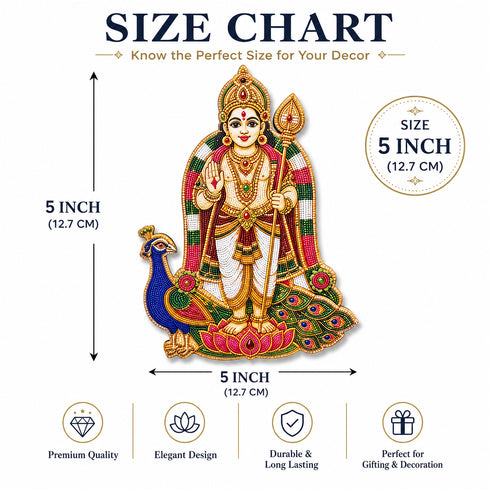 Lord Karttikeya (Murugan) Printed MDF Cutout Pack of 10 | DIY Decoration, Toran & Bandhanwar | Craft Shop India