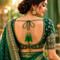 Green Silk Hanging Tassels with Golden Cutdana Beads for Saree Pallu, Blouse, Lehenga, Dupatta, DIY Art & Craft Decoration | Pack of 10 | Craft Shop India