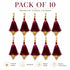 Wine / Burgundy Silk Hanging Tassels with Golden Cutdana Beads for Saree Pallu, Blouse, Lehenga, Dupatta, DIY Art & Craft Decoration | Pack of 10 | Craft Shop India