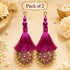 Light Wine Mirror Work Round Latkan Tassel Set of 2 for Saree Pallu, Blouse, Dupatta & Lehenga | Craft Shop India