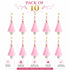 Baby Pink Silk Hanging Tassels with Silver Cutdana Beads for Saree Pallu, Blouse, Lehenga, Dupatta, DIY Art & Craft Decoration | Pack of 10 | Craft Shop India
