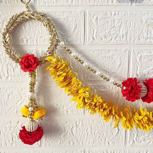 Yellow Flower String Bandhanwar Toran 40 Inch for Home Entrance | Craft Shop India