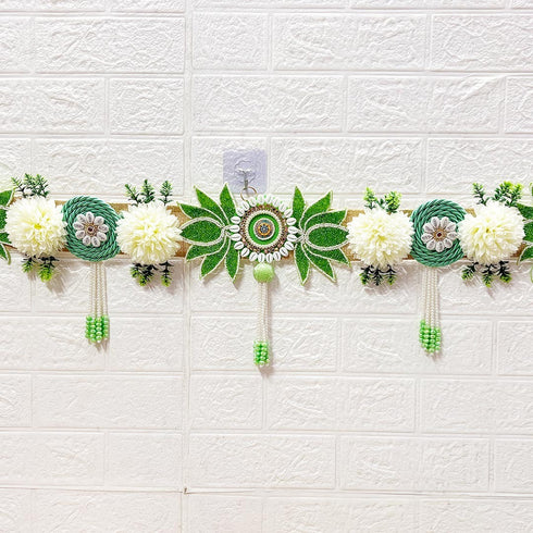 Green Lotus Toran Bandhanwar for Door Entrance | 40 Inch | Handmade Floral Door Hanging | Craft Shop India