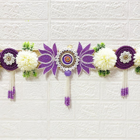 Puple Lotus Toran Bandhanwar for Door Entrance | 40 Inch | Handmade Floral Door Hanging | Craft Shop India