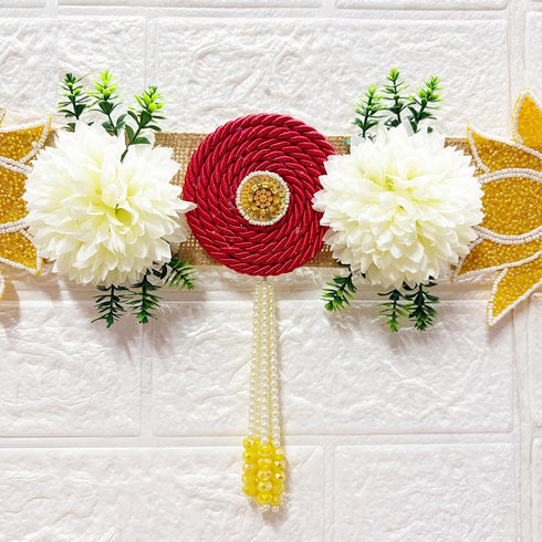Yellow Lotus Toran Bandhanwar for Door Entrance | 40 Inch | Handmade Floral Door Hanging | Craft Shop India