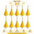 Yellow Silk Hanging Tassels with Silver Cutdana Beads for Saree Pallu, Blouse, Lehenga, Dupatta, DIY Art & Craft Decoration | Pack of 10 | Craft Shop India