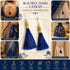 Royal Blue Silk Thread Tassel Latkan with Golden Bead Cluster for Suit, Kurti, Gown, Saree, Blouse, Dupatta, Lehenga, Jewelry & DIY Art & Craft | Pack of 10 | Craft Shop India