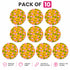 Mustard Pichwai Lotus Round Cutout Pack of 10 | Wall Hanging Decoration | Craft Shop India