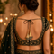 Dark Bottle Green Embroidered Triangle Potli Latkan Tassel Set of 2 for Saree, Blouse & Lehenga | Craft Shop India