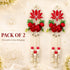Red Nalki Pichwai Lotus with Flower Bunch Hanging Pack of 2 | Wall Décor | Craft Shop India
