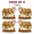 Kamdhenu Cow with Calf Printed MDF Cutout Pack of 4 | 6 Inch | DIY Decoration, Toran & Bandhanwar | Craft Shop India