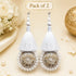 White Mirror Work Round Latkan Tassel Set of 2 for Saree Pallu, Blouse, Dupatta & Lehenga | Craft Shop India