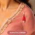 Red Silk Hanging Tassels with Silver Cutdana Beads for Saree Pallu, Blouse, Lehenga, Dupatta, DIY Craft & Decoration | Pack of 10 | Craft Shop India