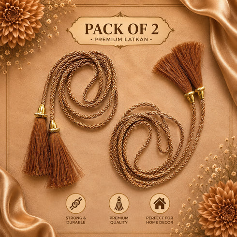 Copper Brown Tassel with Cord Rope Pack of 2 for Saree, Blouse, Dupatta & Lehenga | Craft Shop India