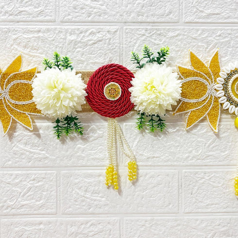 Yellow Lotus Toran Bandhanwar for Door Entrance | 40 Inch | Handmade Floral Door Hanging | Craft Shop India