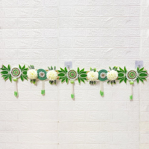 Green Lotus Toran Bandhanwar for Door Entrance | 40 Inch | Handmade Floral Door Hanging | Craft Shop India