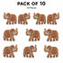 Beaded Elephant Printed MDF Cutout Pack of 10 | DIY Decoration, Toran & Bandhanwar | Craft Shop India