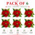 Red Handmade Artificial 3 Flowers & Pollen Bunch Pack of 6 & 12 | Trousseau Packing | Craft Shop India