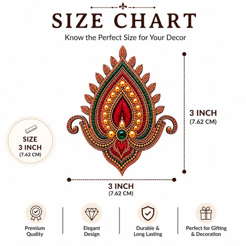 Drop Shape Patch Printed MDF Cutout Pack of 10 | 3 Inch | DIY Decoration, Toran & Bandhanwar | Craft Shop India