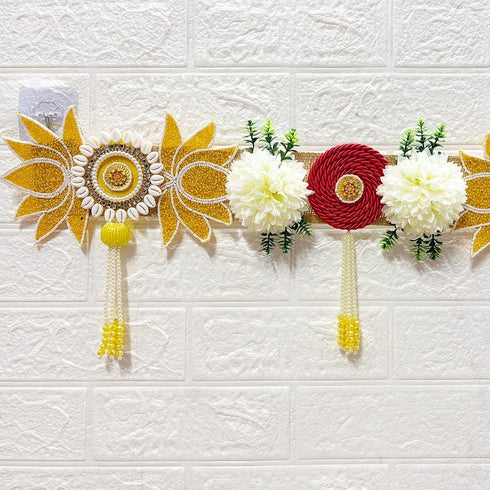 Yellow Lotus Toran Bandhanwar for Door Entrance | 40 Inch | Handmade Floral Door Hanging | Craft Shop India