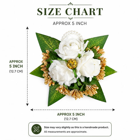 White Handmade Artificial 3 Flowers & Pollen Bunch Pack of 6 & 12 | Trousseau Packing | Craft Shop India