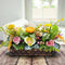 Orange Flower Decorative Multi Floral Wooden Pot Centerpiece 14 x 6 x 10 Inch | Craft Shop India