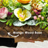 Orange Flower Decorative Multi Floral Wooden Pot Centerpiece 14 x 6 x 10 Inch | Craft Shop India