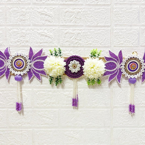 Puple Lotus Toran Bandhanwar for Door Entrance | 40 Inch | Handmade Floral Door Hanging | Craft Shop India
