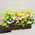Orange Flower Decorative Multi Floral Wooden Pot Centerpiece 14 x 6 x 10 Inch | Craft Shop India