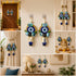 Blue Handmade Floral Evil Eye Door Hanging Pair with Pearl Beads & Tassels | Home & Mandir Decor | Craft Shop India